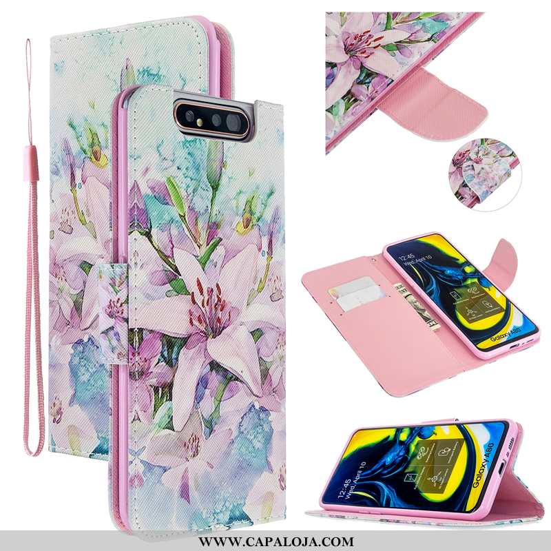 Capas Samsung Galaxy A80 Couro Cover Cases Rosa, Capa Samsung Galaxy A80 Protetoras Venda