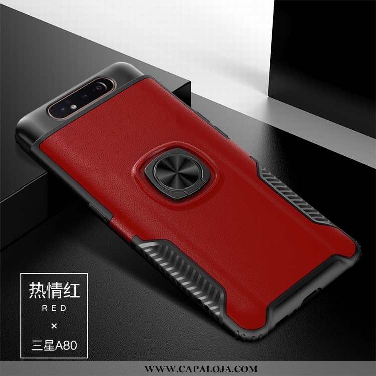 Capas Samsung Galaxy A80 Silicone Antiqueda Suporte Cases Vermelho, Capa Samsung Galaxy A80 Couro Ba