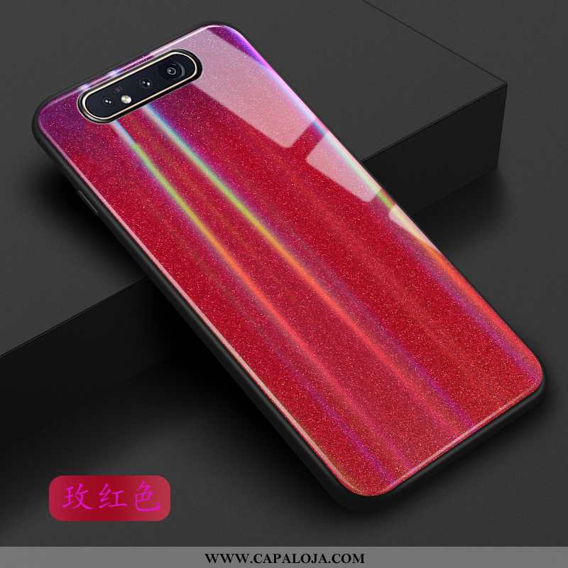 Capas Samsung Galaxy A80 Vidro Aço Cases Protetoras Vermelho, Capa Samsung Galaxy A80 Tendencia Prom