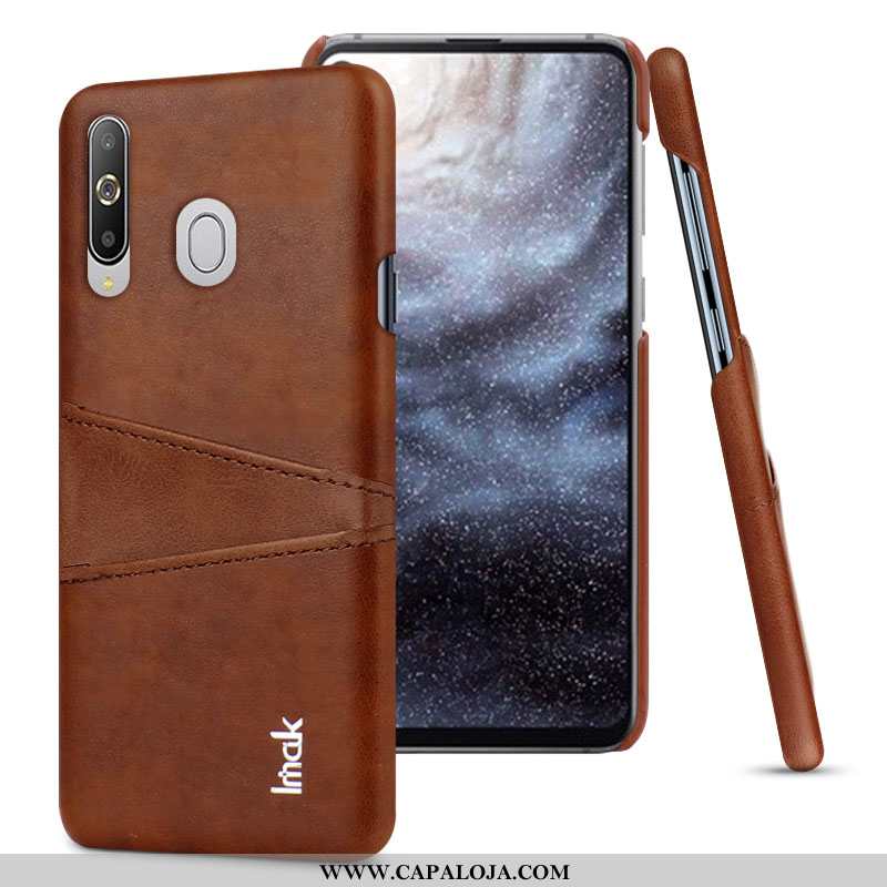 Capas Samsung Galaxy A8s Couro Cases Marrom Castanho, Capa Samsung Galaxy A8s Protetoras Baratos