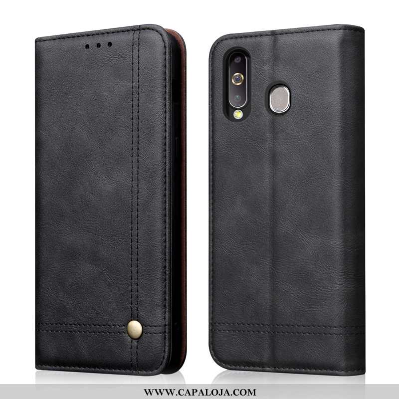 Capas Samsung Galaxy A8s Couro Legitimo Cover Telemóvel Protetoras Preto, Capa Samsung Galaxy A8s Co