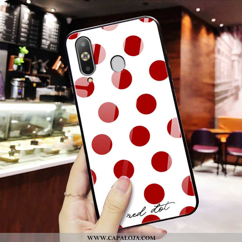 Capas Samsung Galaxy A8s Criativas Antiqueda Frente Malha Vermelho, Capa Samsung Galaxy A8s Slim Com