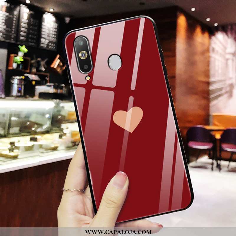 Capas Samsung Galaxy A8s Criativas Antiqueda Frente Malha Vermelho, Capa Samsung Galaxy A8s Slim Com