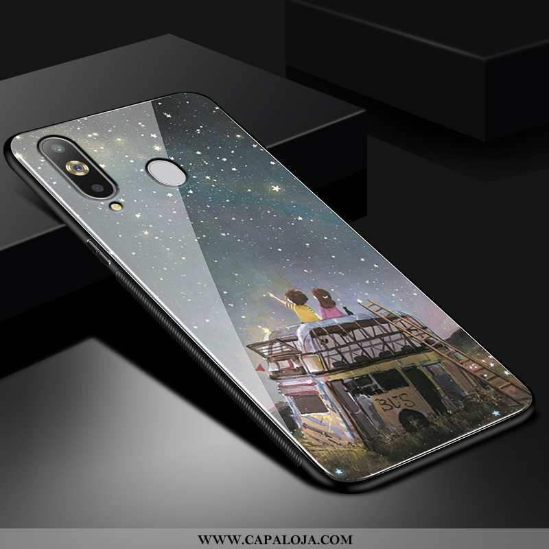 Capas Samsung Galaxy A8s Desenho Animado Malha Vermelha Preto, Capa Samsung Galaxy A8s Tendencia Pro