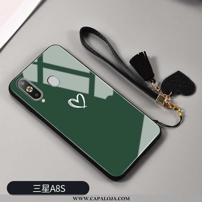 Capas Samsung Galaxy A8s Moda Simples Tendencia Coração Verde, Capa Samsung Galaxy A8s Personalizada