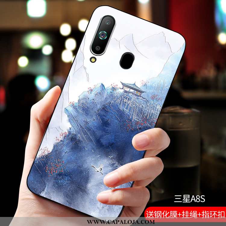 Capas Samsung Galaxy A8s Personalizada Nova Silicone Completa Azul, Capa Samsung Galaxy A8s Criativa