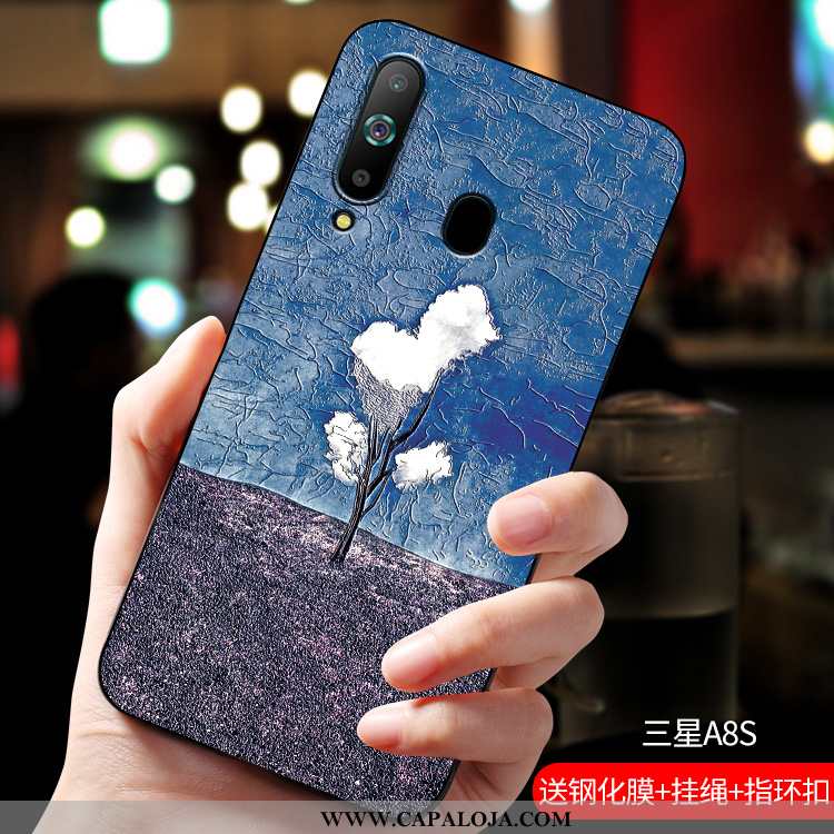 Capas Samsung Galaxy A8s Personalizada Nova Silicone Completa Azul, Capa Samsung Galaxy A8s Criativa