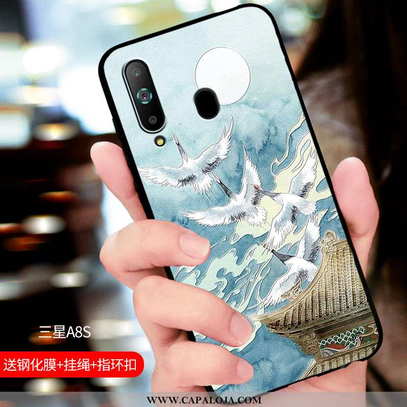 Capas Samsung Galaxy A8s Silicone Antiqueda Personalizadas Azul Escuro, Capa Samsung Galaxy A8s Fosc