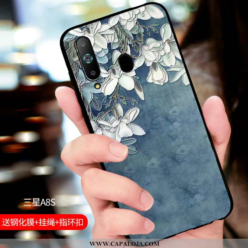 Capas Samsung Galaxy A8s Silicone Antiqueda Personalizadas Azul Escuro, Capa Samsung Galaxy A8s Fosc