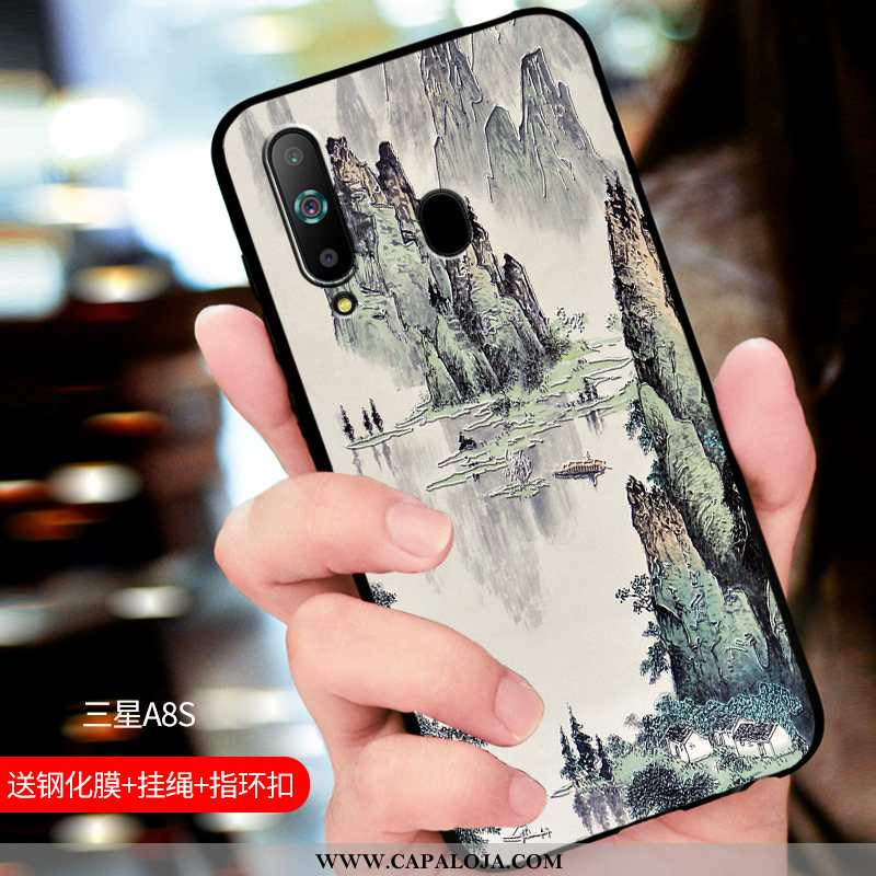 Capas Samsung Galaxy A8s Silicone Antiqueda Personalizadas Azul Escuro, Capa Samsung Galaxy A8s Fosc