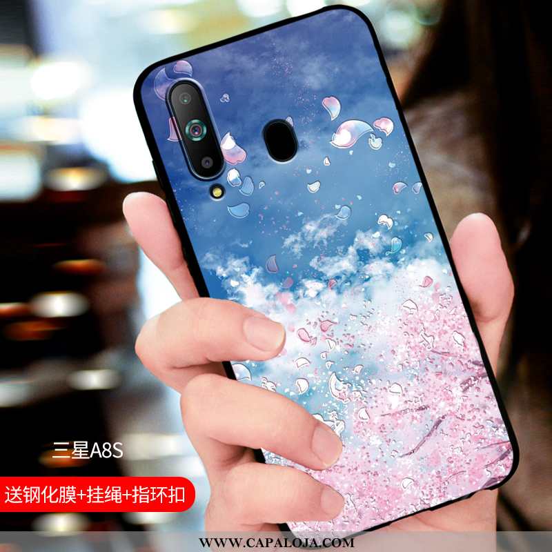 Capas Samsung Galaxy A8s Silicone Antiqueda Personalizadas Azul Escuro, Capa Samsung Galaxy A8s Fosc