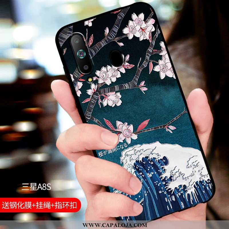 Capas Samsung Galaxy A8s Silicone Antiqueda Personalizadas Azul Escuro, Capa Samsung Galaxy A8s Fosc