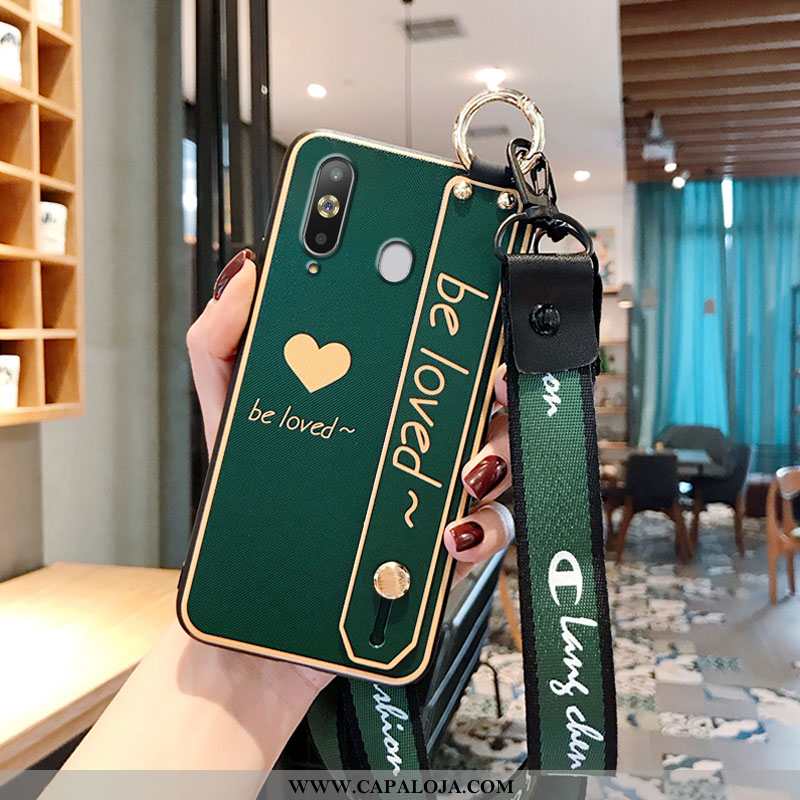 Capas Samsung Galaxy A8s Silicone Coração Malha Verde, Capa Samsung Galaxy A8s Fosco Venda