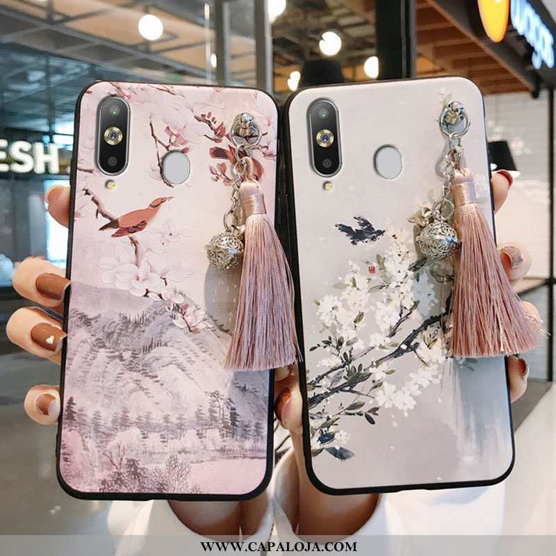 Capas Samsung Galaxy A8s Silicone Franja Vintage Cases Rosa, Capa Samsung Galaxy A8s Criativas Barat