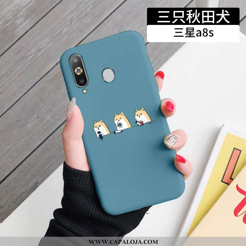 Capas Samsung Galaxy A8s Super Coração Criativas Desenho Animado Azul, Capa Samsung Galaxy A8s Silic