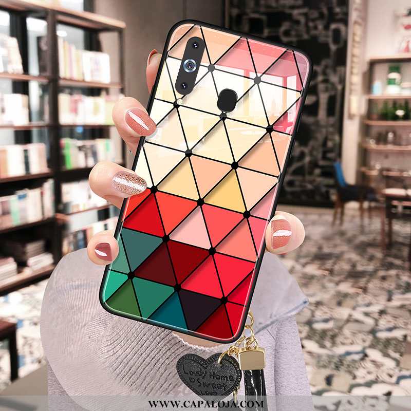 Capas Samsung Galaxy A8s Vidro Cases Nova Telemóvel Vermelho, Capa Samsung Galaxy A8s Tampa Promoção