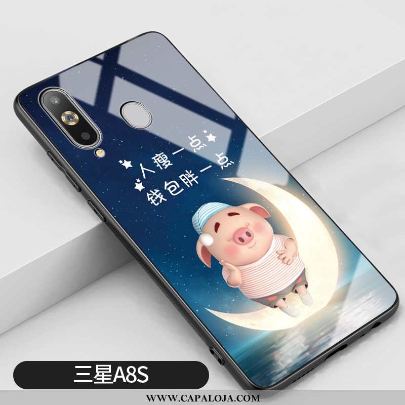 Capas Samsung Galaxy A8s Vidro Resistente Frente Vermelha Azul, Capa Samsung Galaxy A8s Personalizad