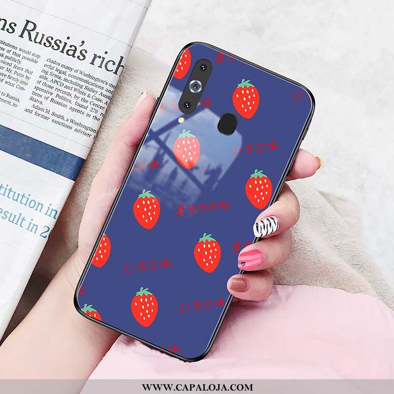 Capas Samsung Galaxy A8s Vidro Vermelha Cases Vermelho, Capa Samsung Galaxy A8s Feminino Barato