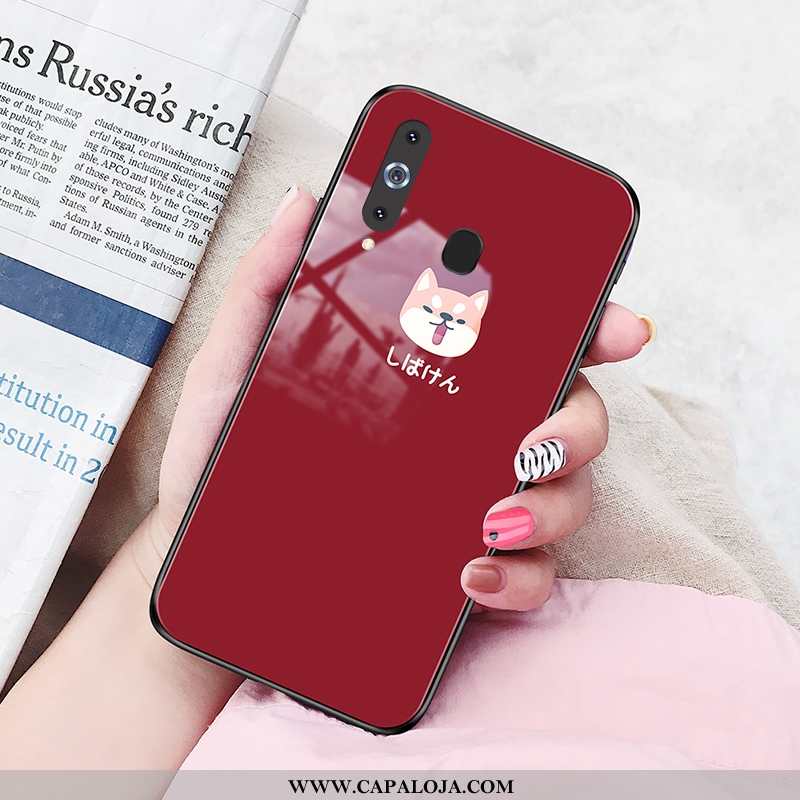 Capas Samsung Galaxy A8s Vidro Vermelha Cases Vermelho, Capa Samsung Galaxy A8s Feminino Barato