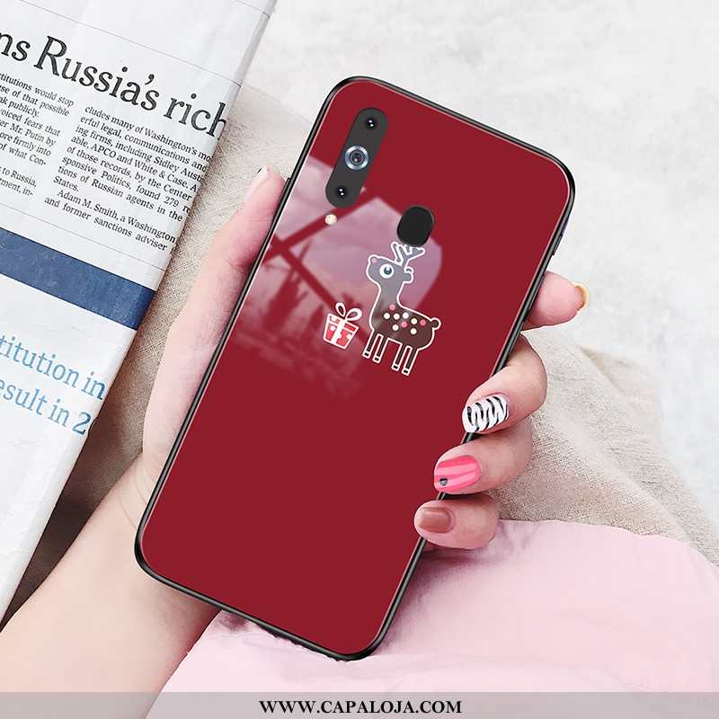 Capas Samsung Galaxy A8s Vidro Vermelha Cases Vermelho, Capa Samsung Galaxy A8s Feminino Barato