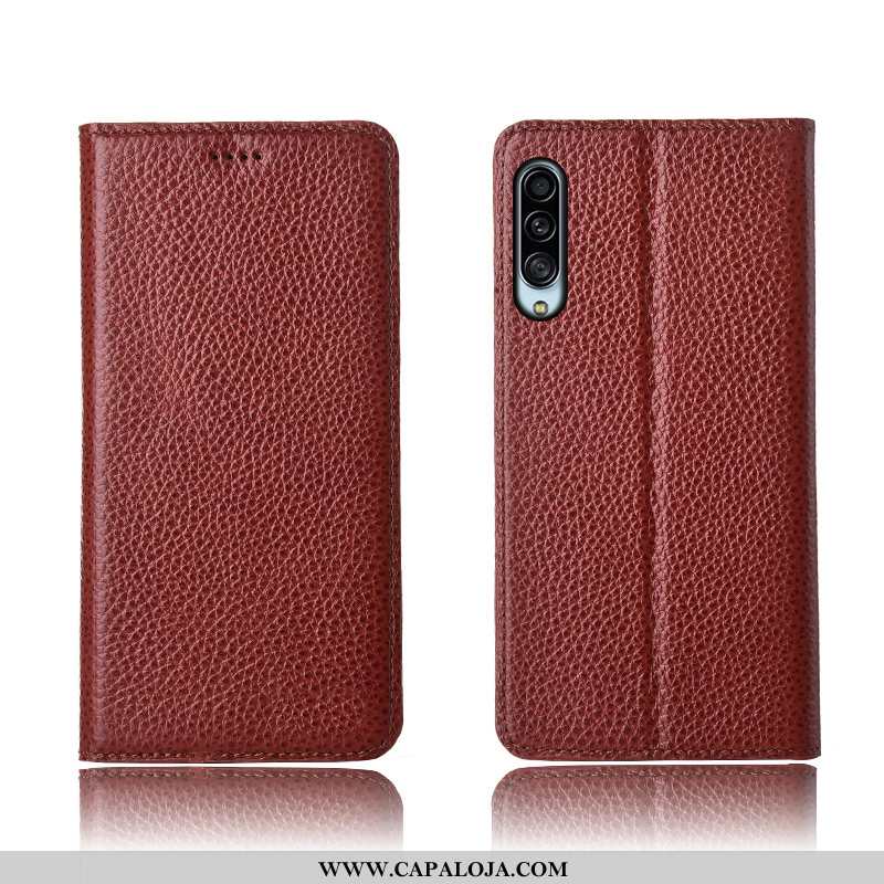 Capas Samsung Galaxy A90 5g Couro Telemóvel Silicone Fosco Legitimo Caqui, Capa Samsung Galaxy A90 5