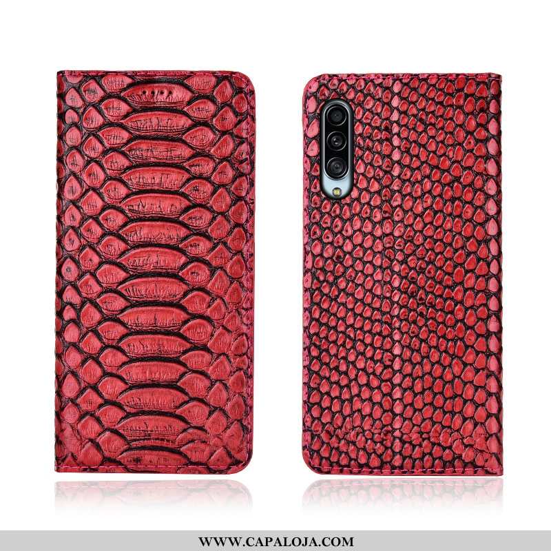 Capas Samsung Galaxy A90 5g Silicone Feminino Telemóvel Couro Genuíno Vermelho, Capa Samsung Galaxy 