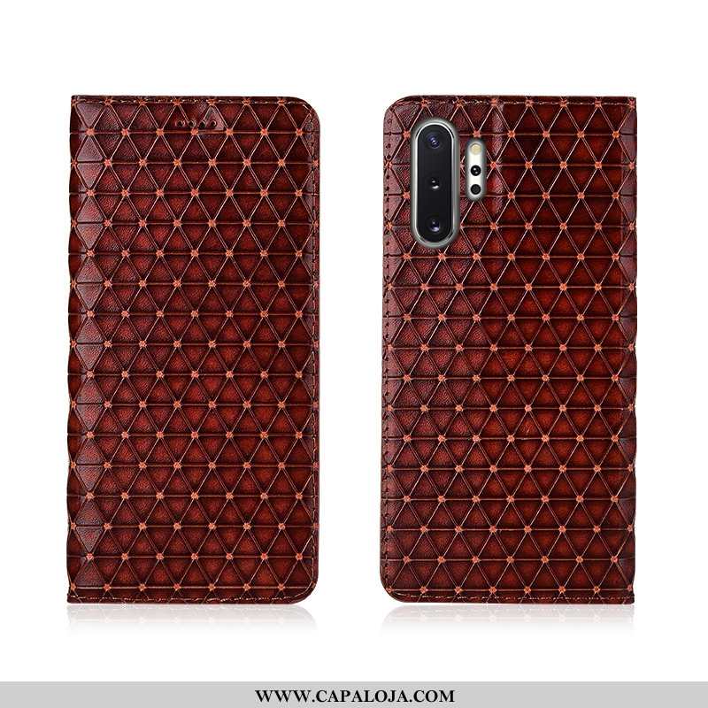 Capas Samsung Galaxy Note 10+ Couro Genuíno Masculino Cases Tampa Preto, Capa Samsung Galaxy Note 10