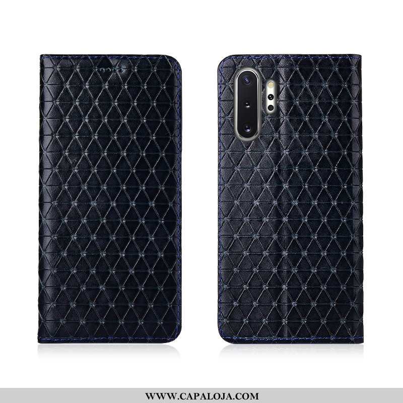 Capas Samsung Galaxy Note 10+ Couro Genuíno Masculino Cases Tampa Preto, Capa Samsung Galaxy Note 10