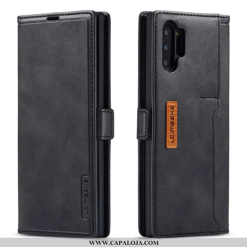 Capas Samsung Galaxy Note 10+ Couro Legitimo Masculino Antiqueda Telemóvel Castanho, Capa Samsung Ga