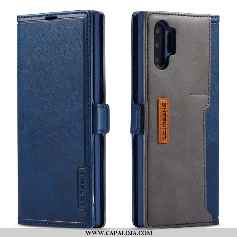 Capas Samsung Galaxy Note 10+ Couro Legitimo Masculino Antiqueda Telemóvel Castanho, Capa Samsung Ga