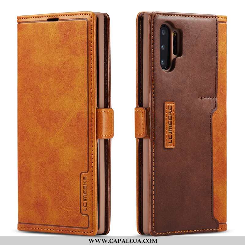 Capas Samsung Galaxy Note 10+ Couro Legitimo Masculino Antiqueda Telemóvel Castanho, Capa Samsung Ga