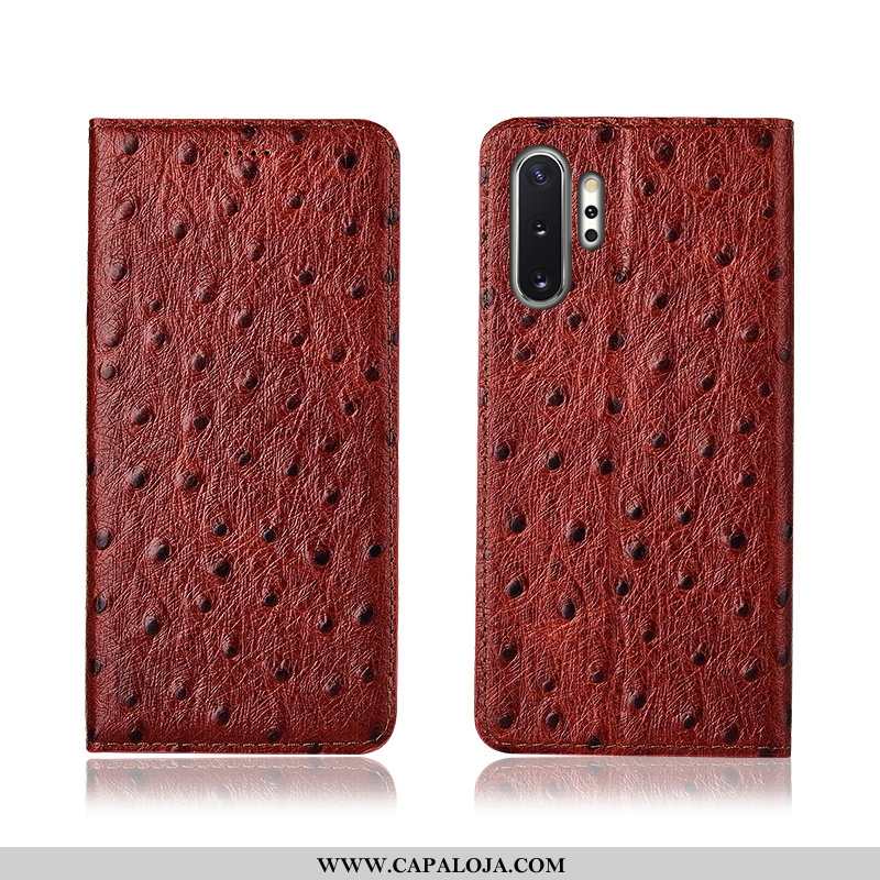 Capas Samsung Galaxy Note 10+ Couro Legitimo Preto Cover Antiqueda, Capa Samsung Galaxy Note 10+ Cou