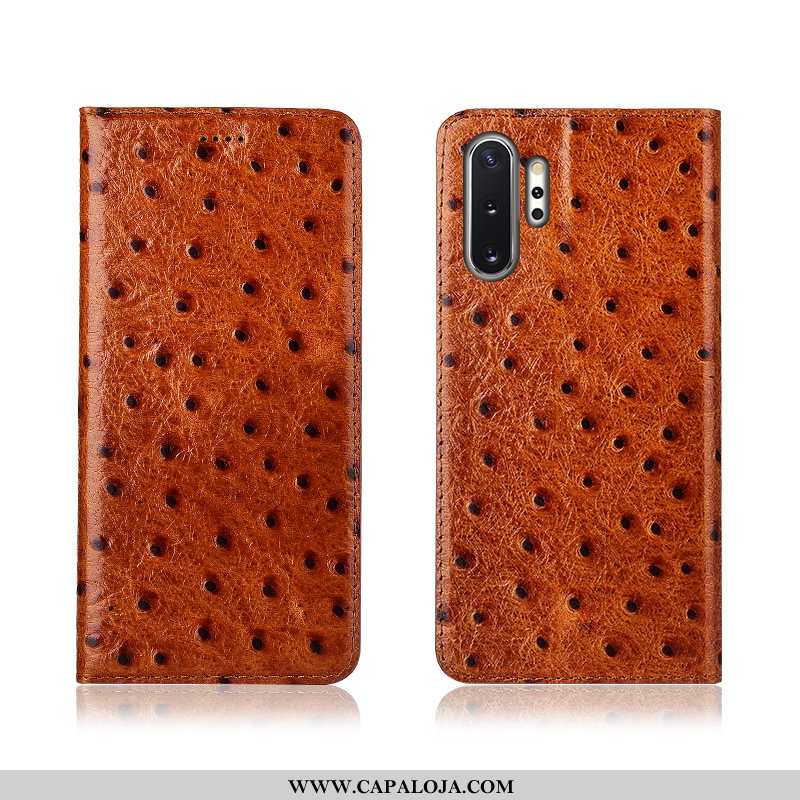 Capas Samsung Galaxy Note 10+ Couro Legitimo Preto Cover Antiqueda, Capa Samsung Galaxy Note 10+ Cou