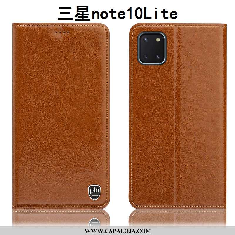 Capas Samsung Galaxy Note 10 Lite Couro Legitimo Caqui Cases Antiqueda, Capa Samsung Galaxy Note 10 