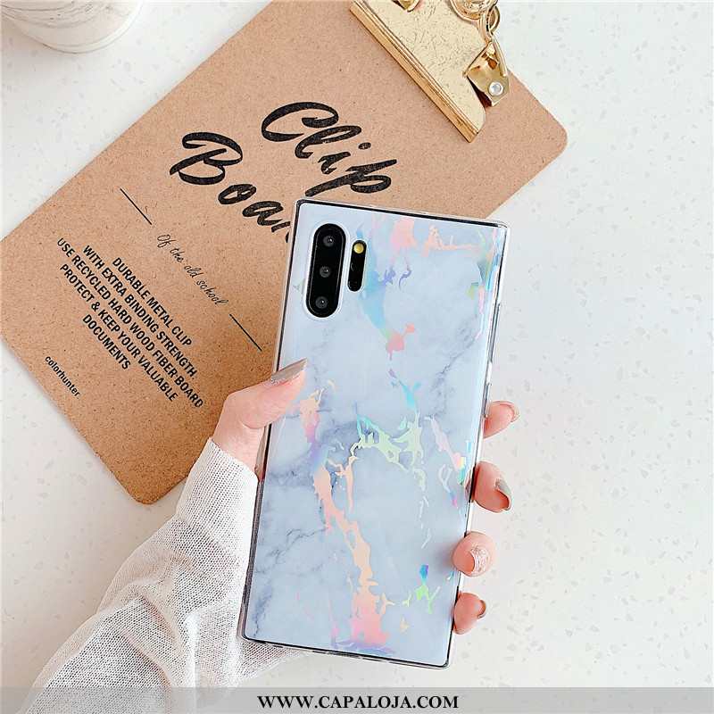 Capas Samsung Galaxy Note 10+ Silicone Feminino Preto Marmore, Capa Samsung Galaxy Note 10+ Personal