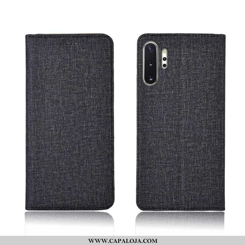 Capas Samsung Galaxy Note 10+ Soft Couro Nova Cases Preto, Capa Samsung Galaxy Note 10+ Protetoras O