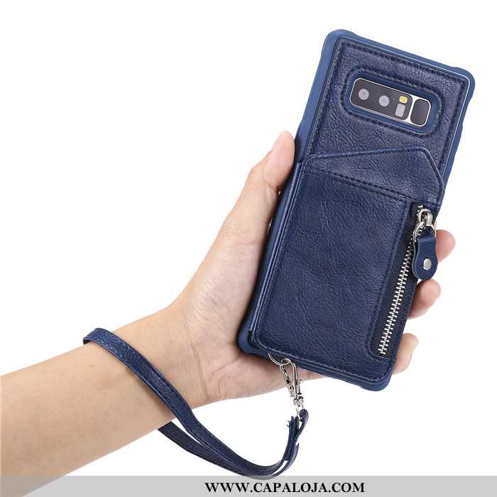 Capas Samsung Galaxy Note 8 Couro Cover Telemóvel Azul Escuro, Capa Samsung Galaxy Note 8 Protetoras