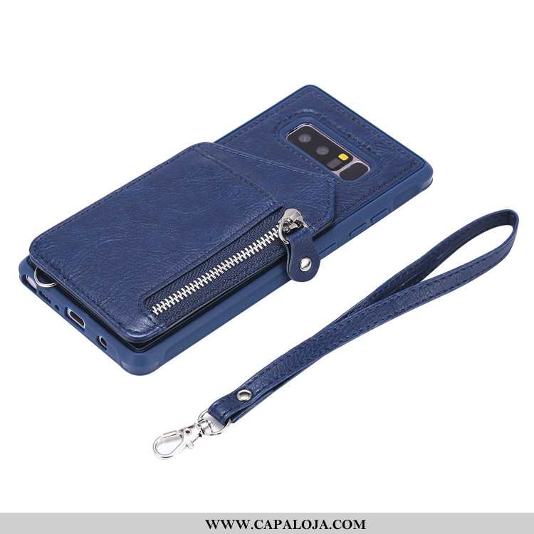 Capas Samsung Galaxy Note 8 Couro Cover Telemóvel Azul Escuro, Capa Samsung Galaxy Note 8 Protetoras