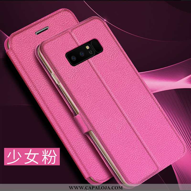 Capas Samsung Galaxy Note 8 Couro Vermelha Masculino Feminino Rosa, Capa Samsung Galaxy Note 8 Tende