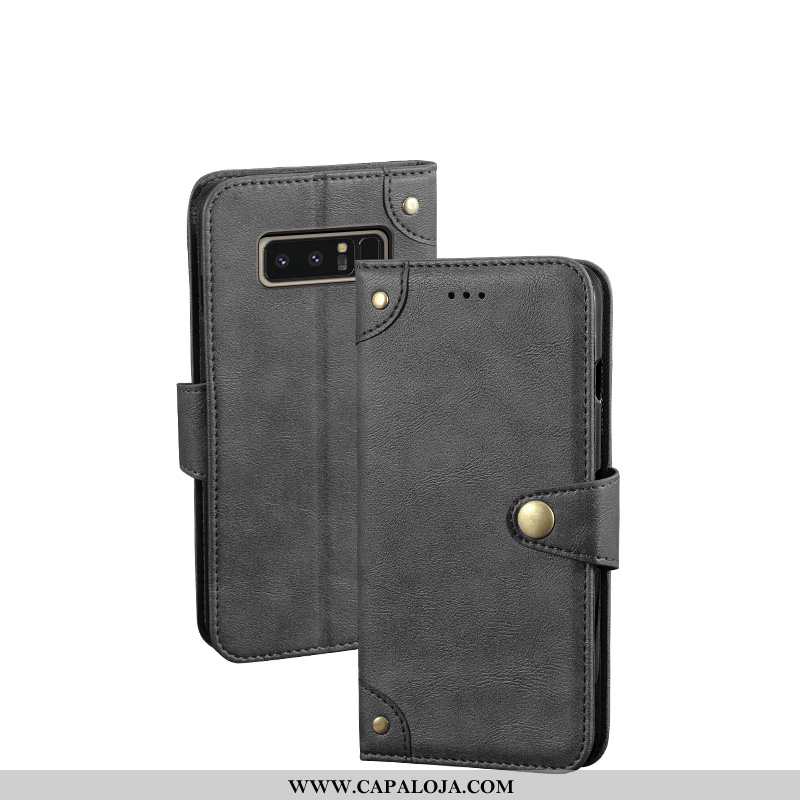 Capas Samsung Galaxy Note 8 Couro Vintage Feminino Azul Escuro, Capa Samsung Galaxy Note 8 Tendencia