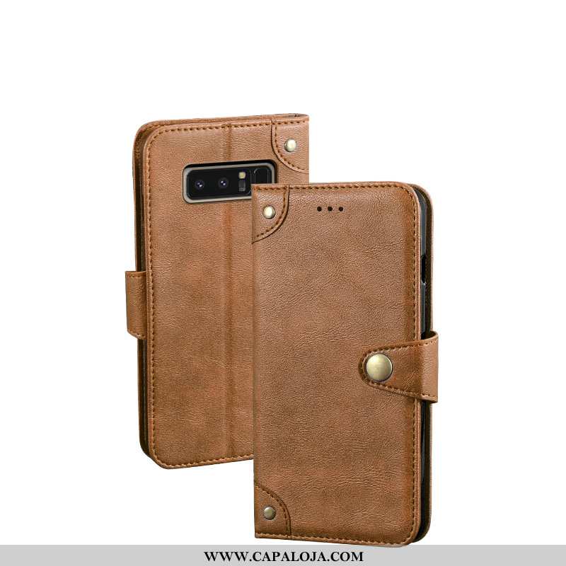 Capas Samsung Galaxy Note 8 Couro Vintage Feminino Azul Escuro, Capa Samsung Galaxy Note 8 Tendencia