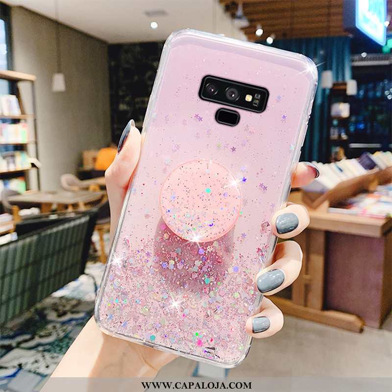 Capas Samsung Galaxy Note 9 Moda Personalizado Malha Cola Rosa, Capa Samsung Galaxy Note 9 Transpare