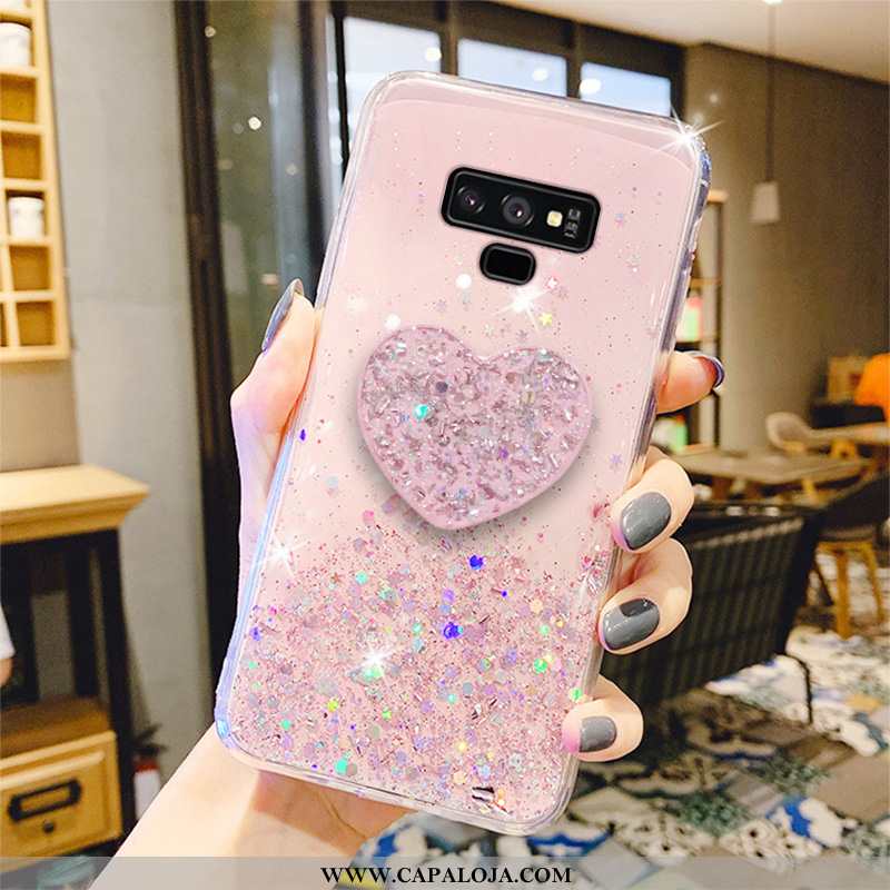 Capas Samsung Galaxy Note 9 Moda Personalizado Malha Cola Rosa, Capa Samsung Galaxy Note 9 Transpare