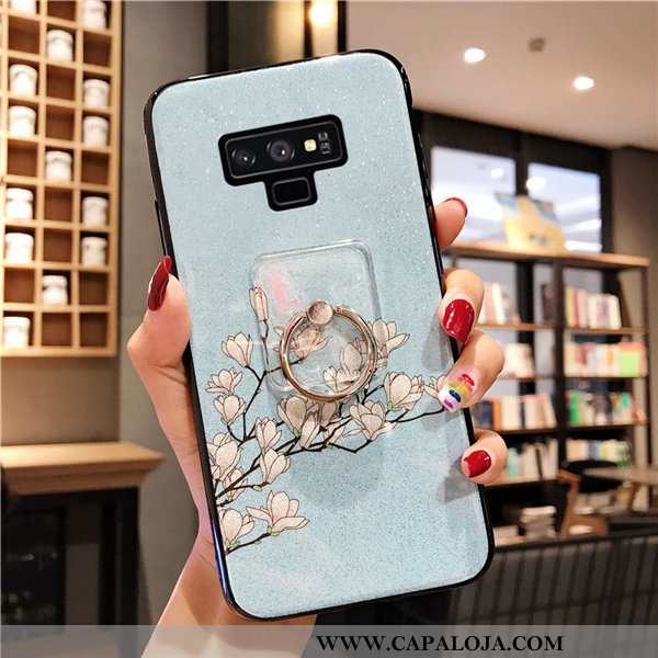 Capas Samsung Galaxy Note 9 Soft Cola Suporte Azul, Capa Samsung Galaxy Note 9 Silicone Baratos