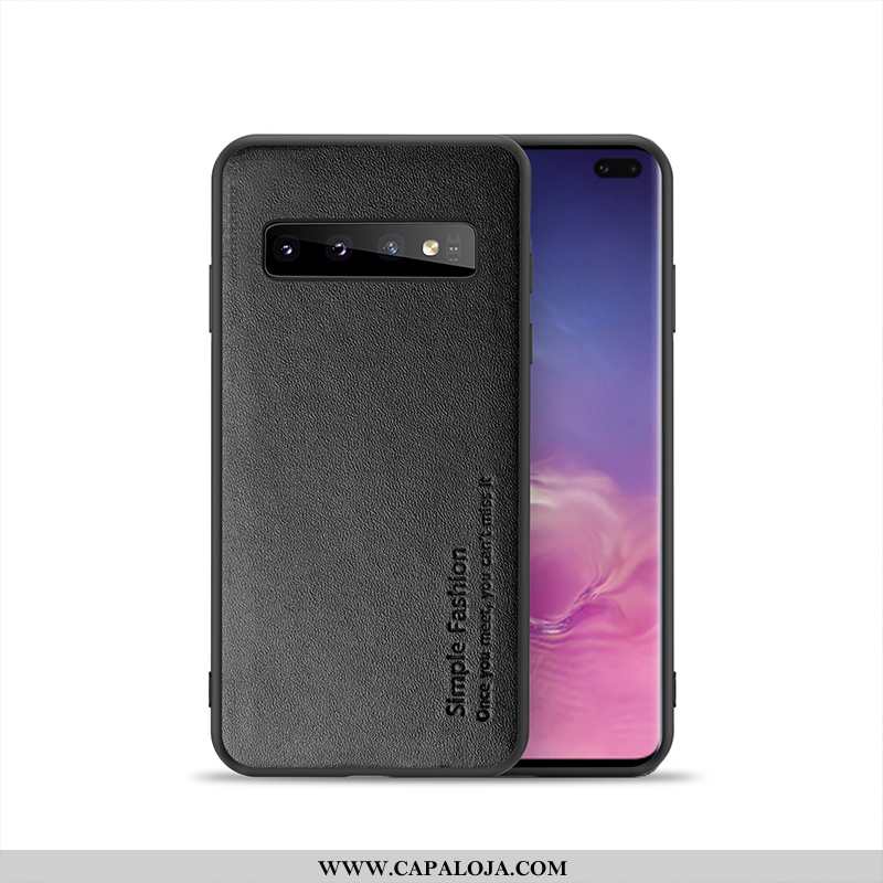 Capas Samsung Galaxy S10 Couro Genuíno Completa Feminino Cases Preto, Capa Samsung Galaxy S10 Antiqu