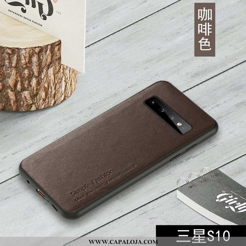 Capas Samsung Galaxy S10 Couro Genuíno Completa Feminino Cases Preto, Capa Samsung Galaxy S10 Antiqu