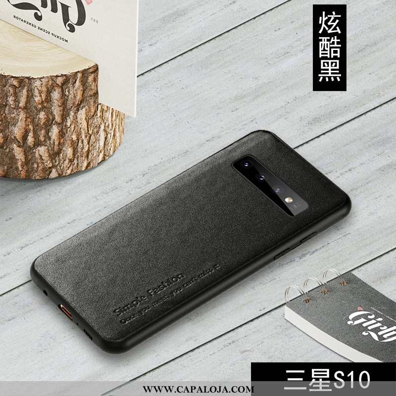 Capas Samsung Galaxy S10 Couro Genuíno Completa Feminino Cases Preto, Capa Samsung Galaxy S10 Antiqu