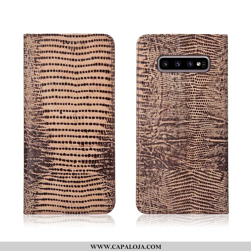 Capas Samsung Galaxy S10 Couro Protetoras Legitimo Telemóvel Cases Castanho, Capa Samsung Galaxy S10