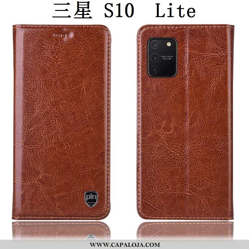 Capas Samsung Galaxy S10 Lite Couro Legitimo Antiqueda Telemóvel Castanho, Capa Samsung Galaxy S10 L