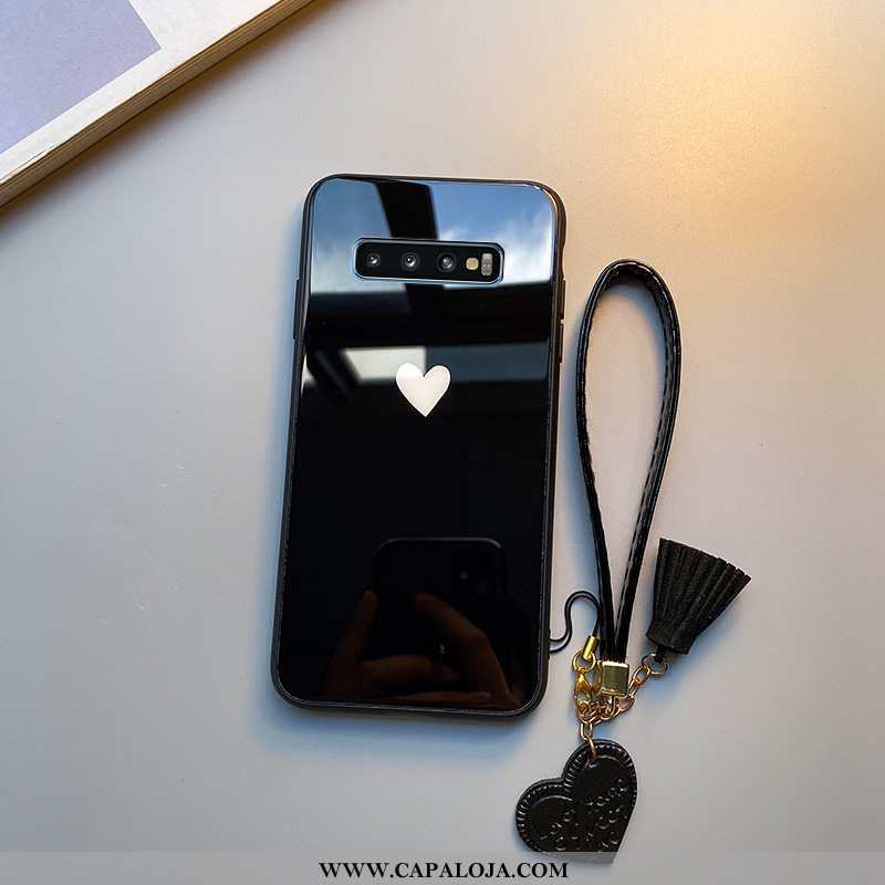 Capas Samsung Galaxy S10 Personalizada Coração Antiqueda Completa Preto, Capa Samsung Galaxy S10 Pro